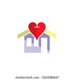 Love House Logo Icon Design