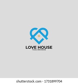 love house logo icon vector isolated