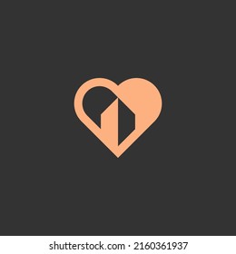 logotipo de la casa de amor adecuado para empresas inmobiliarias o de mantenimiento de viviendas en vectores e ilustradores