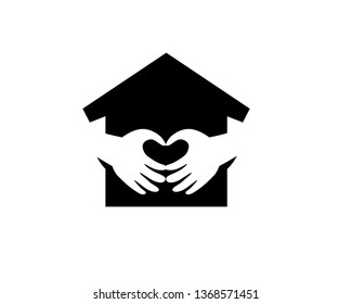 Love House Logo Template, Icon, Symbol - Vector