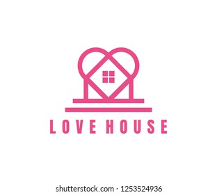 LOVE HOUSE LOGO VECTOR