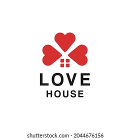 love house Logo vector design. builiding symbol icon graphic. romantic home emblem for Company and business