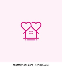 love house logo vector icon