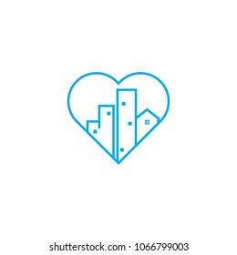 Love house logo, vector logo template
