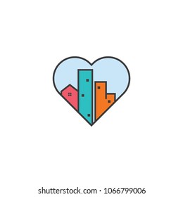 Love house logo, vector logo template
