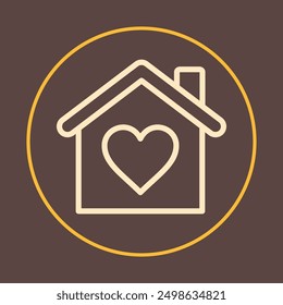 Love house trendy icon comfort abstract beautiful vector illustration colorful artwork design