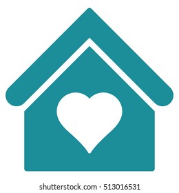 Love House vector icon. Flat soft blue symbol. Pictogram is isolated on a white background. Designed for web and software interfaces.