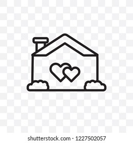 love House vector linear icon isolated on transparent background, love House transparency concept can be used for web and mobile