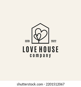 Love House vintage logo vector image