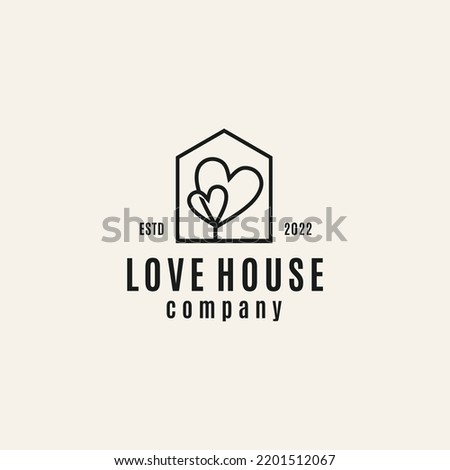 Love House vintage logo vector image