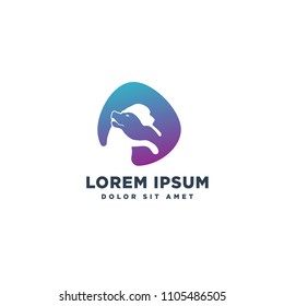 love hug brother dog animal care vector logo template illustration graphic design