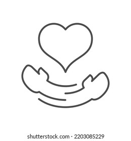 Love hug line outline icon