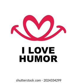 I Love Humor Logo Vector Template, Design element for logo, poster, card, banner, emblem, t shirt. Vector illustration