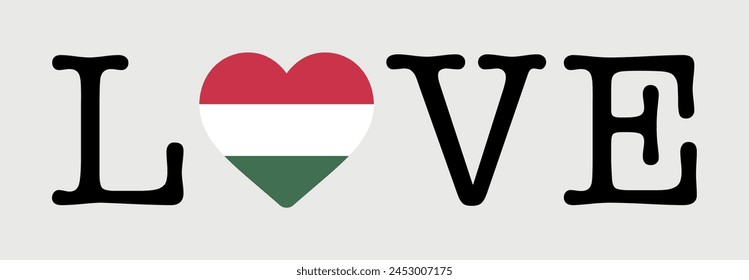 I Love Hungary flag heart icon vector illustration