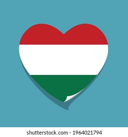 I love Hungary flag heart vector illustration