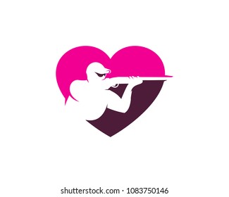 Love Hunt Icon Logo Design Element