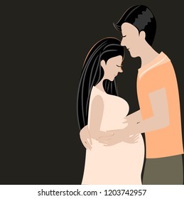 
Love of husband and wife who are pregnant