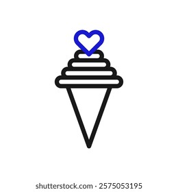 Love ice cream cone logo design