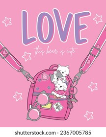 love ice cream friends cute girl bag