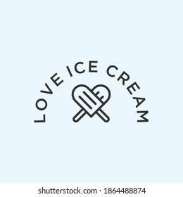 love ice cream logo design vector illustration
