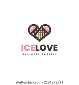 love ice cream logo vector