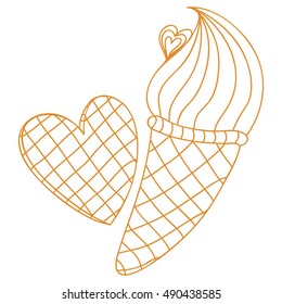I love ice cream. Vector illustration.