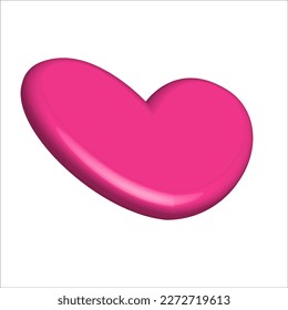 love icon 3D realistic pink color vector