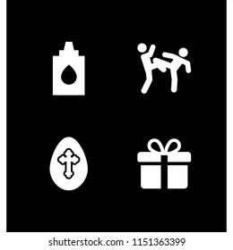 love icon. 4 love set with holy, dog, fight and gift vector icons for web and mobile app