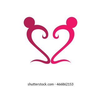 Love icon Adoption and Community Care Logo Template vector