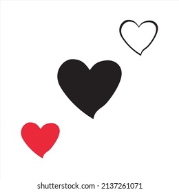 Love icon with asymmetrical shape with 3 models.