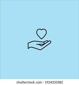 icono de amor en azul de fondo