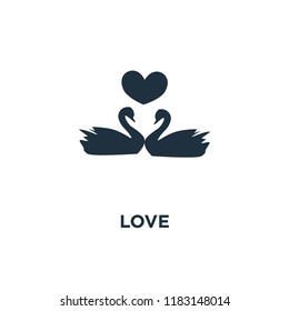 Love icon. Black filled vector illustration. Love symbol on white background. Can be used in web and mobile.