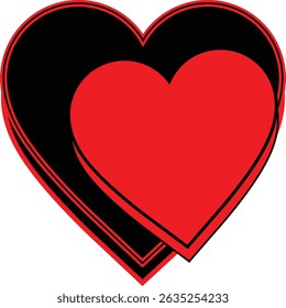 Icono de amor Vector negro y rojo