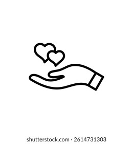love icon black and white vector sign