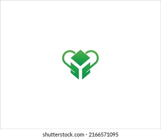 Love Icon Blockchain Logo Design Template