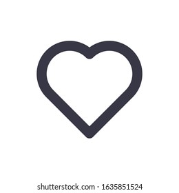 Love icon, bold heart shape, valentine's day icon, flat illustration, modern simple outline vector icon and symbol for web applications
