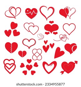 Icono de amor Conjunto de conjuntos, iconos de conjunto de amor vector Diseño