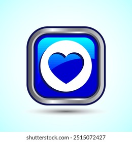 Love Icon Button Design Illustration, Heart Sign