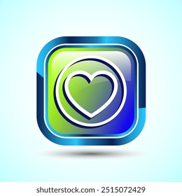 Love Icon Button Design Illustration, Heart Sign
