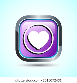Ilustración de diseño de Botón de icono de amor, signo de corazón