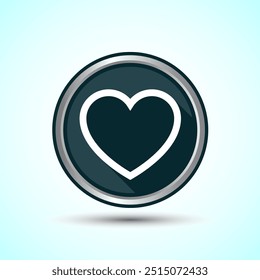 Love Icon Button Design Illustration, Heart Sign