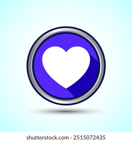 Ilustração de design de botão de ícone de amor, sinal de coração