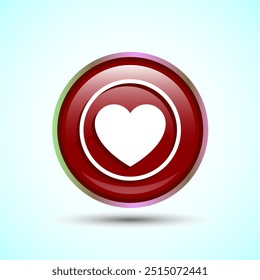 Ilustración de diseño de Botón de icono de amor, signo de corazón