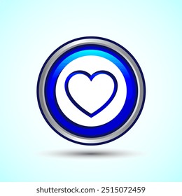 Ilustración de diseño de Botón de icono de amor, signo de corazón