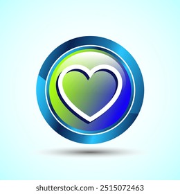 Ilustración de diseño de Botón de icono de amor, signo de corazón