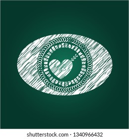 love icon with chalkboard texture