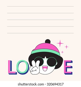 Love Icon Character Paper Note illustration