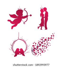 Love icon collection design of Passion and romantic theme Vector illustration