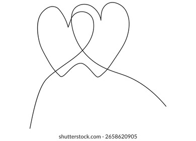  Ícone de amor contínuo uma linha desenho fundo branco