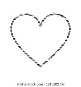 Love Icon with Curve Lines. Heart-Shaped with Curve Lines Illustration. Vector Illustration
